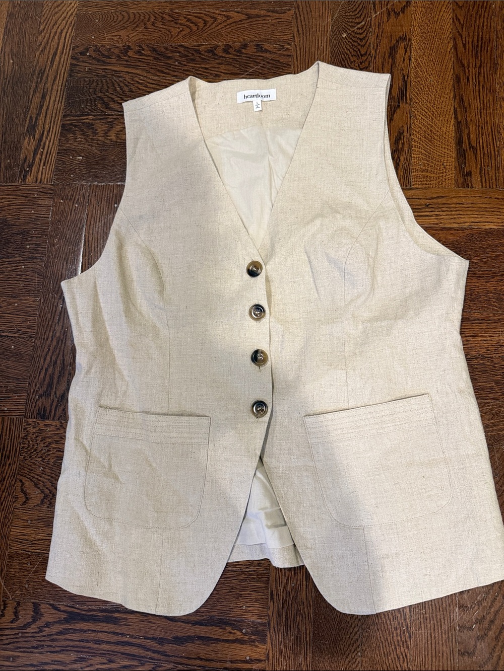 Heartloom Cream Linen Vest